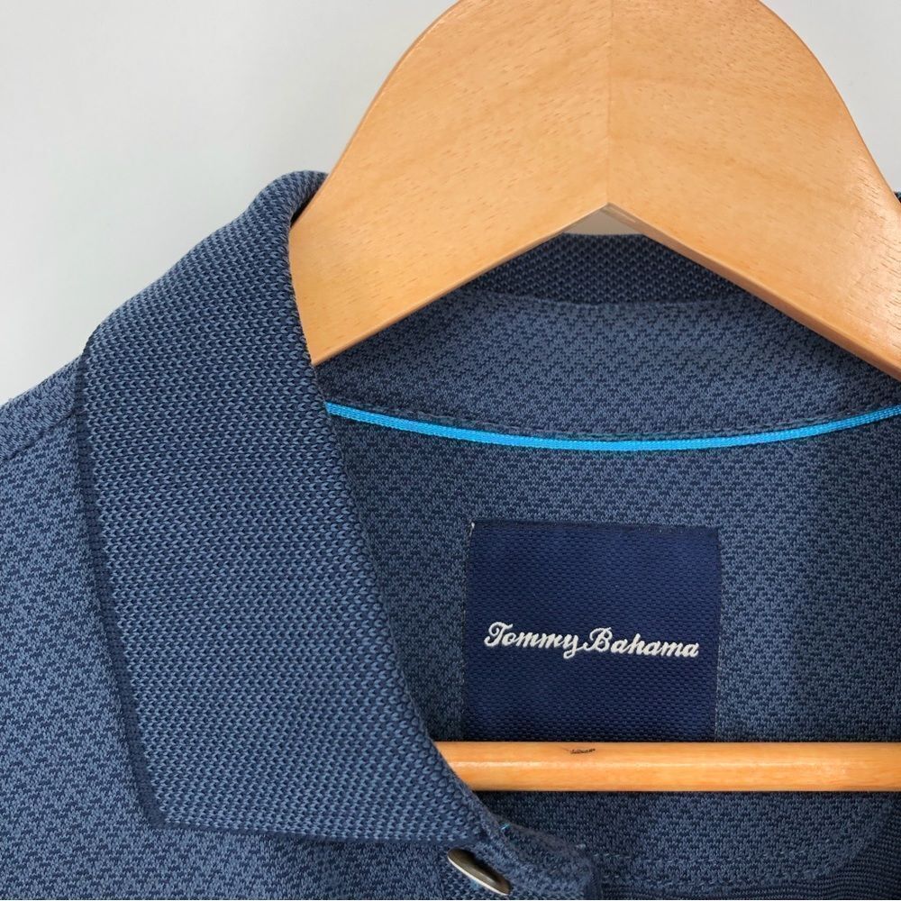 Tommy Bahama Polo Mens Medium Blue Short Sleeve Modal Blend - Picture 5 of 10